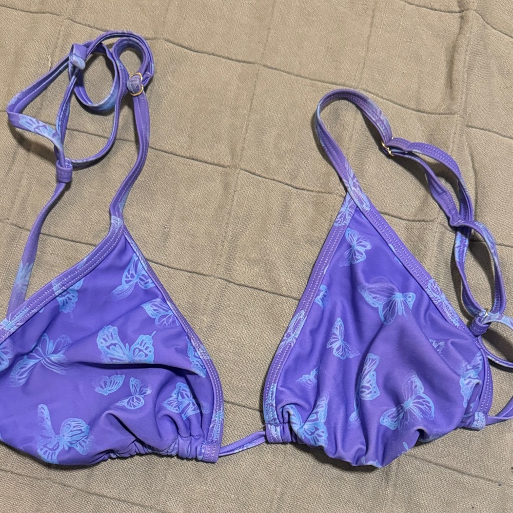 Purple Boho Butterfly Bikini Top
